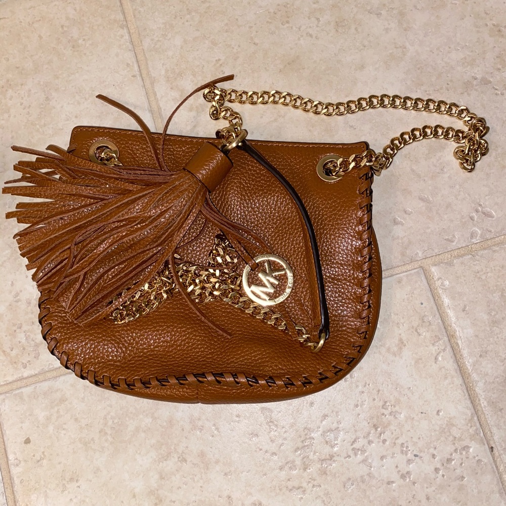 Michael Kors leather crossbody with tassel